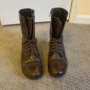 Steve Madden Troopa Brown Leather Boots